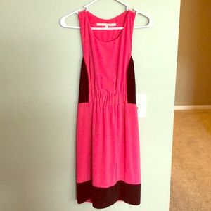 Pink dress with black accents